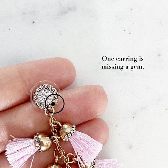 🆑 "Alina" Earrings || Rose Pink Tassel Statement - Picture 7 of 10